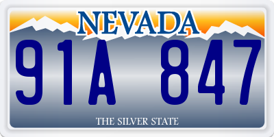 NV license plate 91A847
