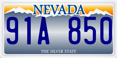 NV license plate 91A850