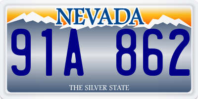 NV license plate 91A862