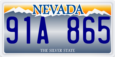 NV license plate 91A865