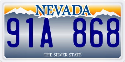 NV license plate 91A868