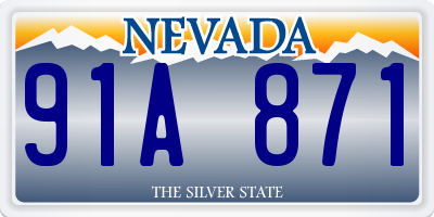 NV license plate 91A871