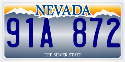 NV license plate 91A872