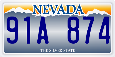 NV license plate 91A874