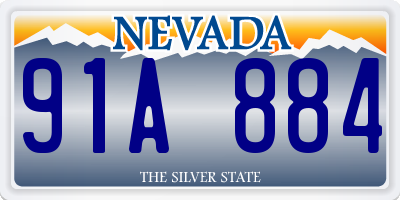 NV license plate 91A884