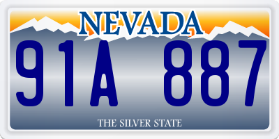 NV license plate 91A887