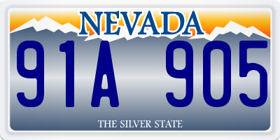 NV license plate 91A905