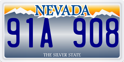 NV license plate 91A908