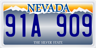 NV license plate 91A909