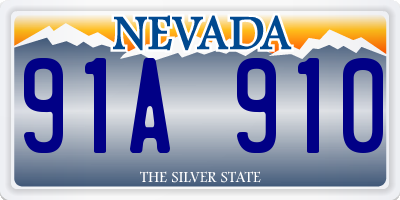 NV license plate 91A910