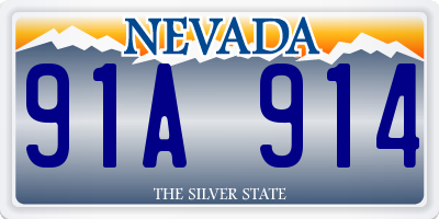NV license plate 91A914
