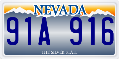 NV license plate 91A916