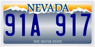 NV license plate 91A917