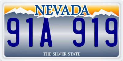 NV license plate 91A919