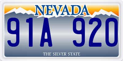 NV license plate 91A920