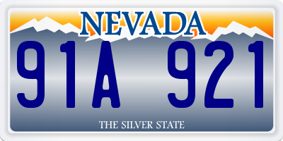 NV license plate 91A921