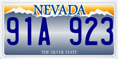 NV license plate 91A923