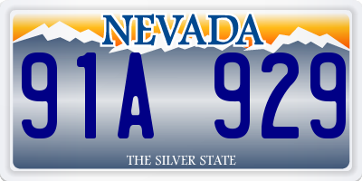 NV license plate 91A929
