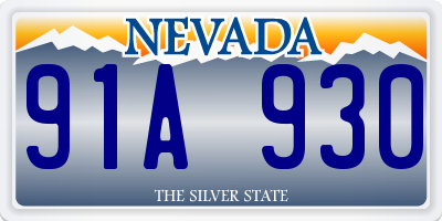 NV license plate 91A930