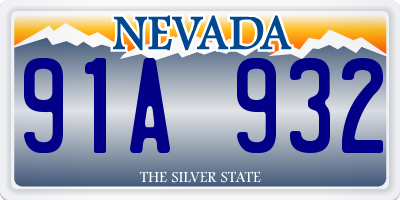 NV license plate 91A932