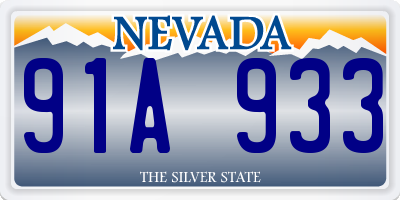 NV license plate 91A933