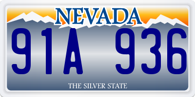 NV license plate 91A936