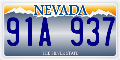 NV license plate 91A937