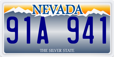 NV license plate 91A941