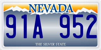 NV license plate 91A952