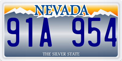 NV license plate 91A954