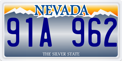 NV license plate 91A962