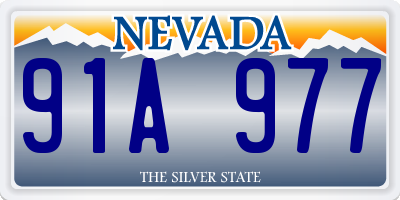 NV license plate 91A977