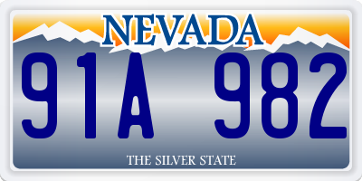 NV license plate 91A982