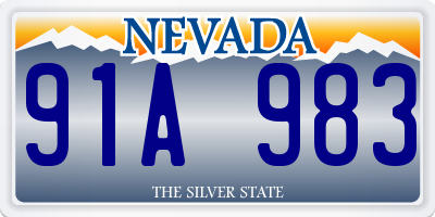 NV license plate 91A983