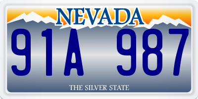 NV license plate 91A987