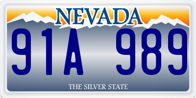 NV license plate 91A989