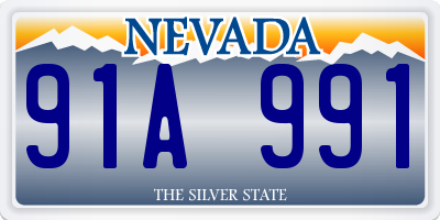 NV license plate 91A991
