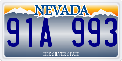 NV license plate 91A993