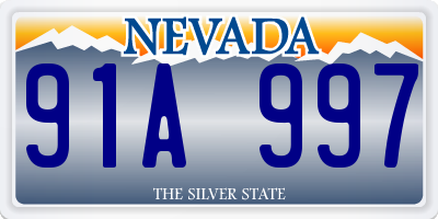 NV license plate 91A997