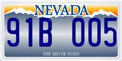 NV license plate 91B005