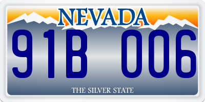 NV license plate 91B006