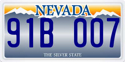 NV license plate 91B007