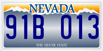 NV license plate 91B013