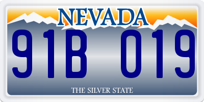 NV license plate 91B019