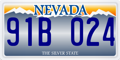 NV license plate 91B024