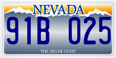 NV license plate 91B025