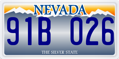 NV license plate 91B026
