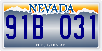 NV license plate 91B031