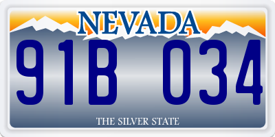 NV license plate 91B034