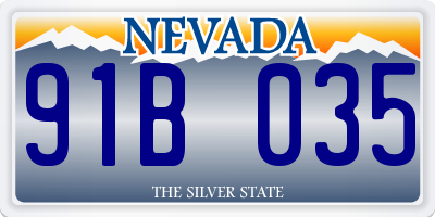 NV license plate 91B035